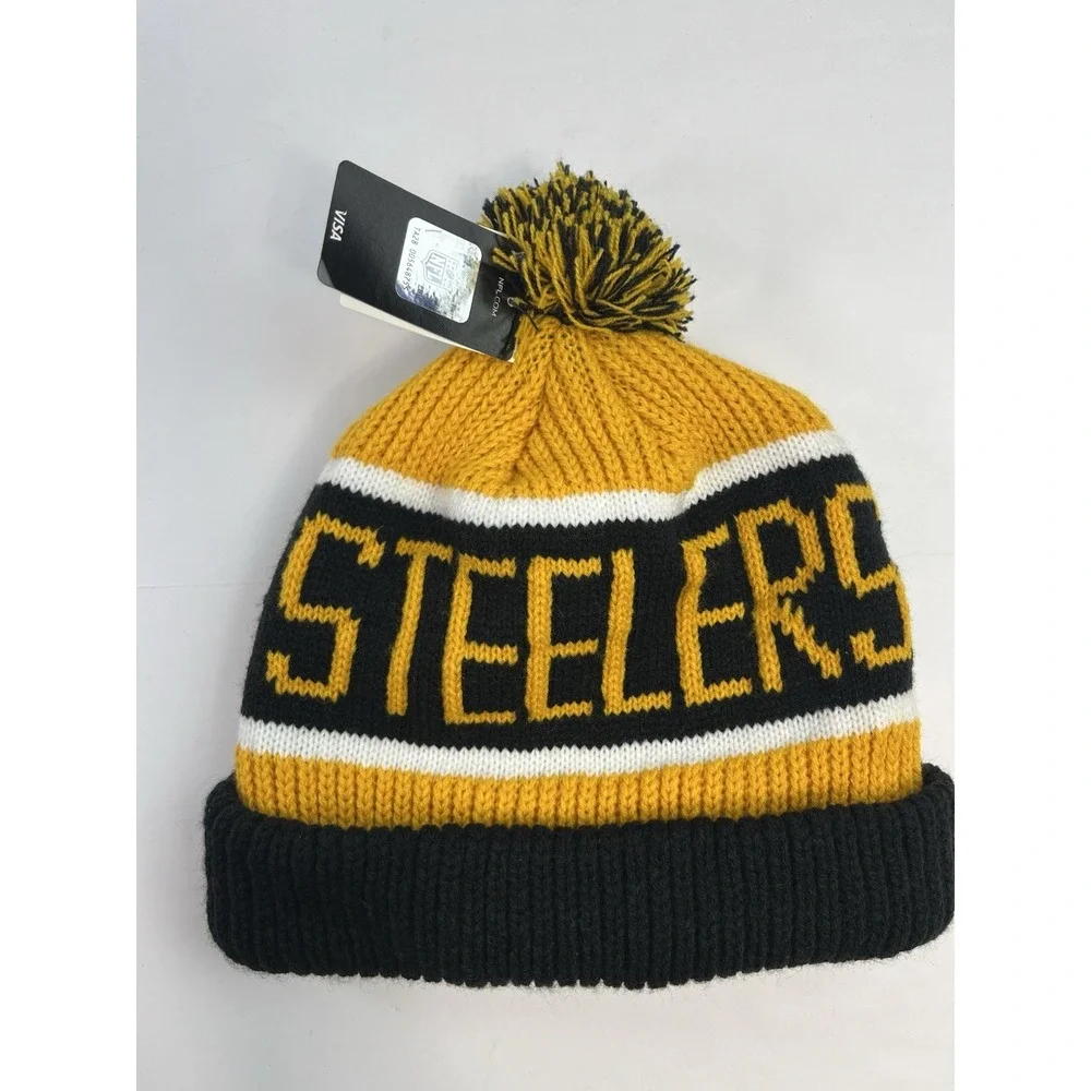 NEW 47 Brand Pittsburgh Steelers Men's Knit Beanie Hat Cap Black And Yellow